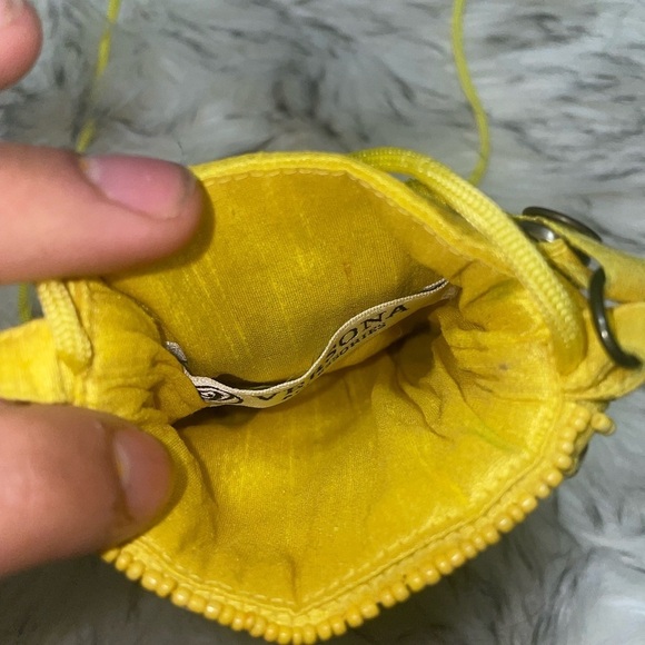 Beaded phone bag crossbody Yellow pouch travel bag vacation bag summer bag - Picture 9 of 16